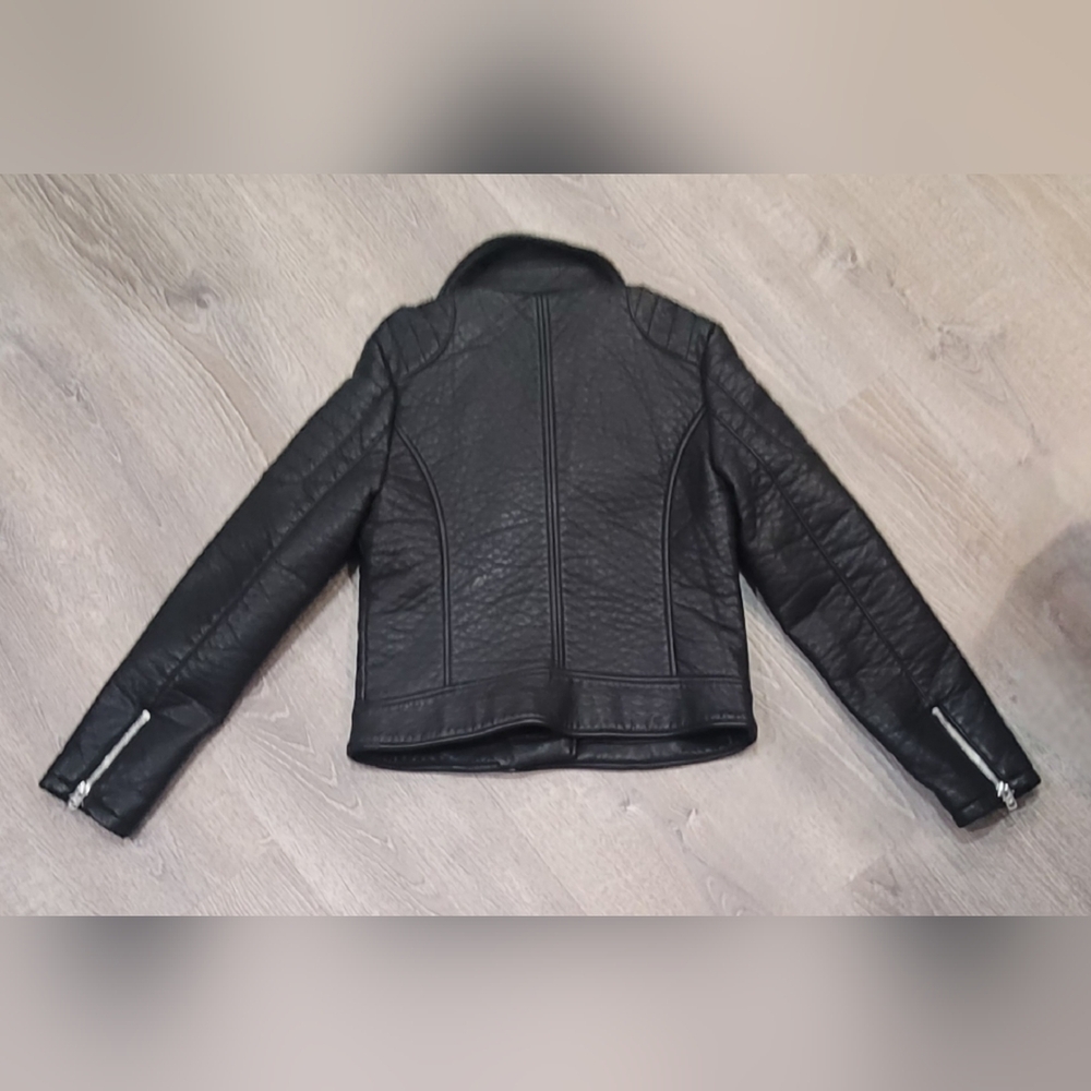 American Eagle Outfitters Quilted Black Leather Jacket - Picture 6 of 7